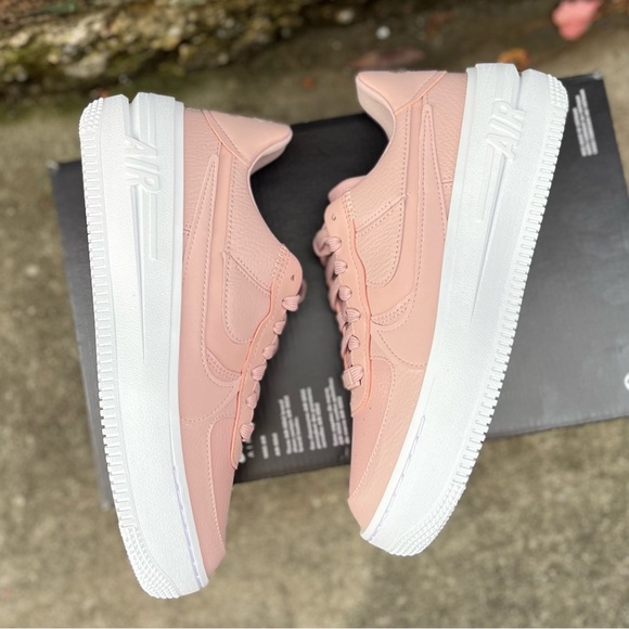 NEW Nike Air Force 1 PLT.AF.ORM Pink Oxford Womens Low Top Leather Shoes Sneaker - Picture 2 of 9